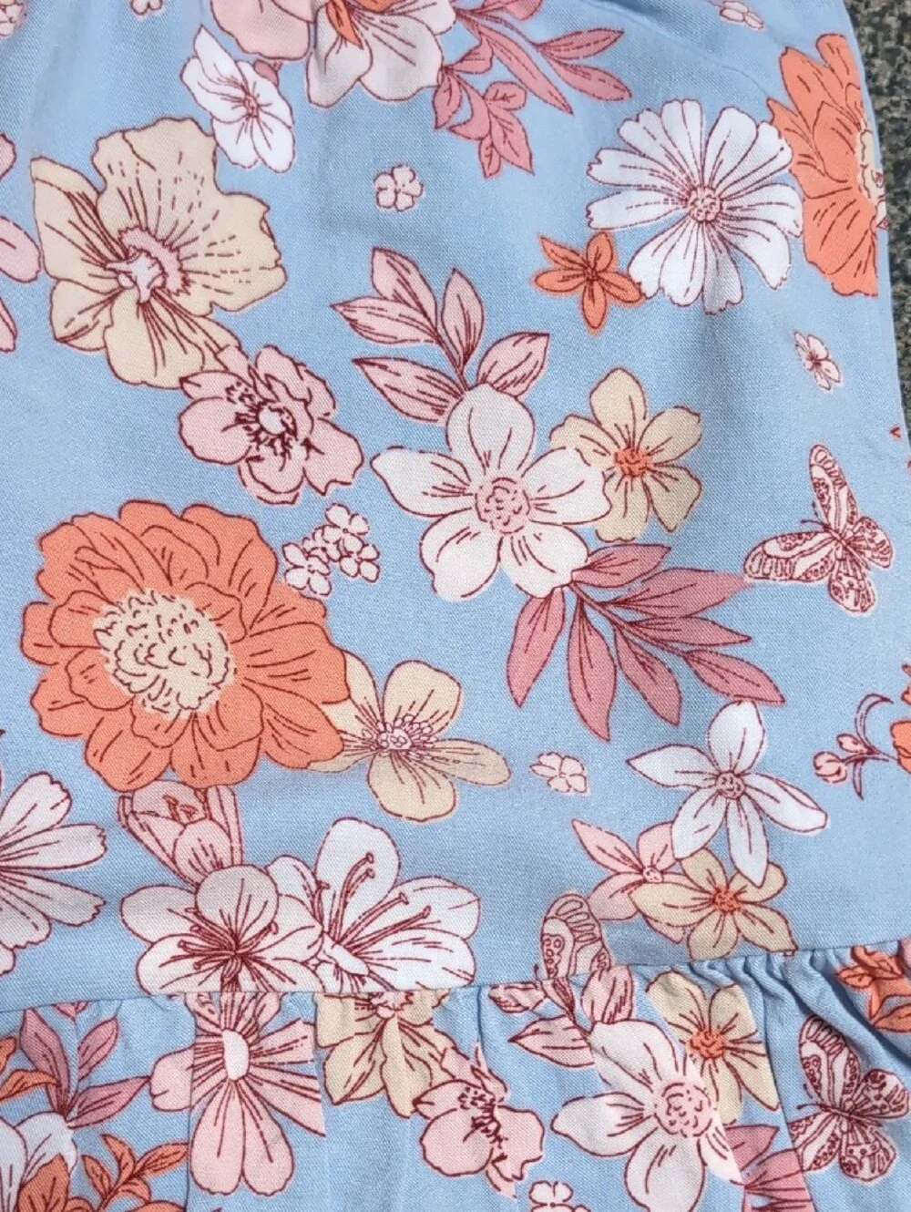 EUC Paisley Lane Girls Pink Floral Ruffle Hem Skirt Set